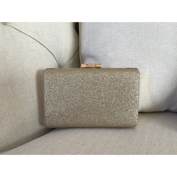Gold Shimmer Pleated Front Clutch, Champagne Clutch Bag, Fancy Evening Bag - Picture 6 of 9